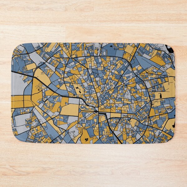 Item preview, Bucharest Map Pattern in Blue & Gold designed and sold by PatternMaps.