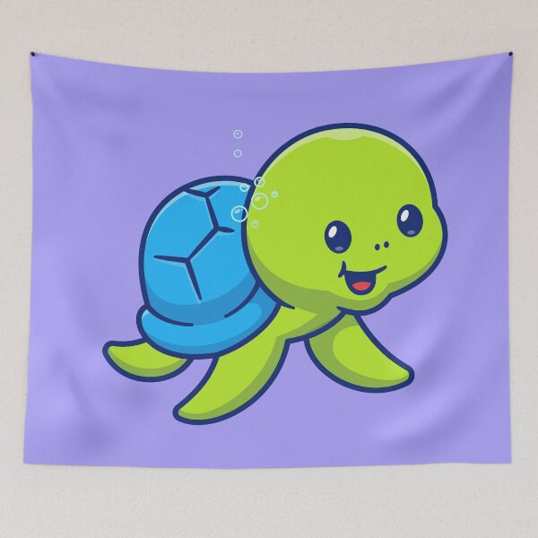 Item preview, Turtle's Aquatic Adventure: Cute Swimming Turtle Cartoon designed and sold by hjian8219.