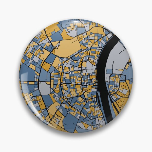 Item preview, Cologne Map Pattern in Blue & Gold designed and sold by PatternMaps.