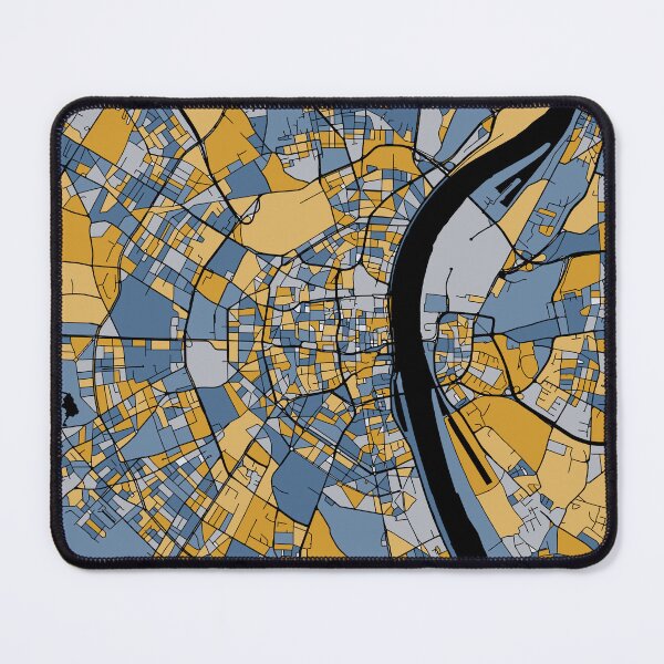 Item preview, Cologne Map Pattern in Blue & Gold designed and sold by PatternMaps.