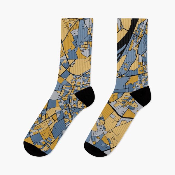 Item preview, Cologne Map Pattern in Blue & Gold designed and sold by PatternMaps.