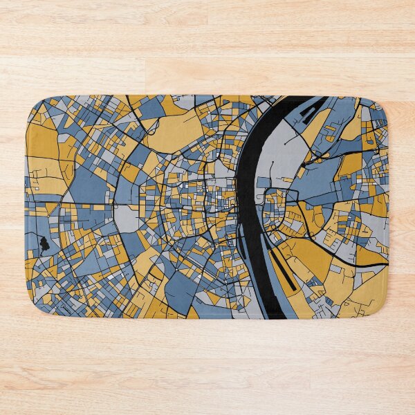 Item preview, Cologne Map Pattern in Blue & Gold designed and sold by PatternMaps.