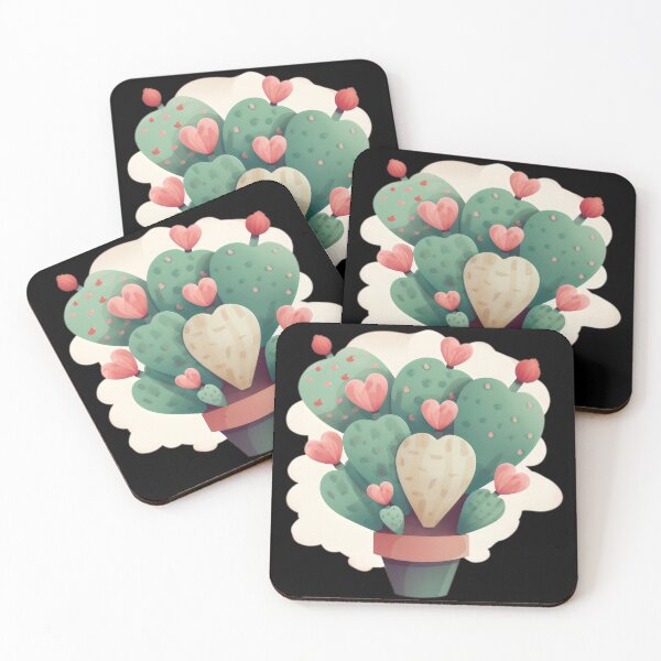 Item preview, Cute Cactus Heart Desert Succulents Lover Plant Vegan Vibes designed and sold by farhanhafeez.