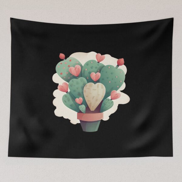Item preview, Cute Cactus Heart Desert Succulents Lover Plant Vegan Vibes designed and sold by farhanhafeez.