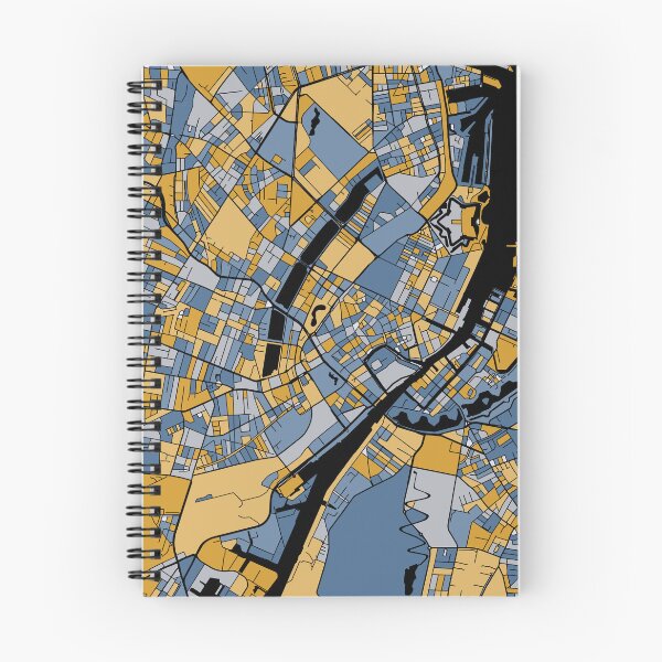 Item preview, Copenhagen Map Pattern in Blue & Gold designed and sold by PatternMaps.