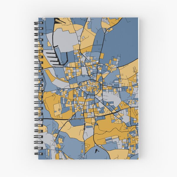 Artikelvorschau, Dortmunder Kartenmuster in Blau und Gold entworfen und verkauft von PatternMaps.