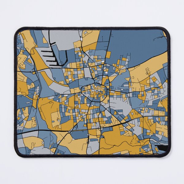Item preview, Dortmund Map Pattern in Blue & Gold designed and sold by PatternMaps.