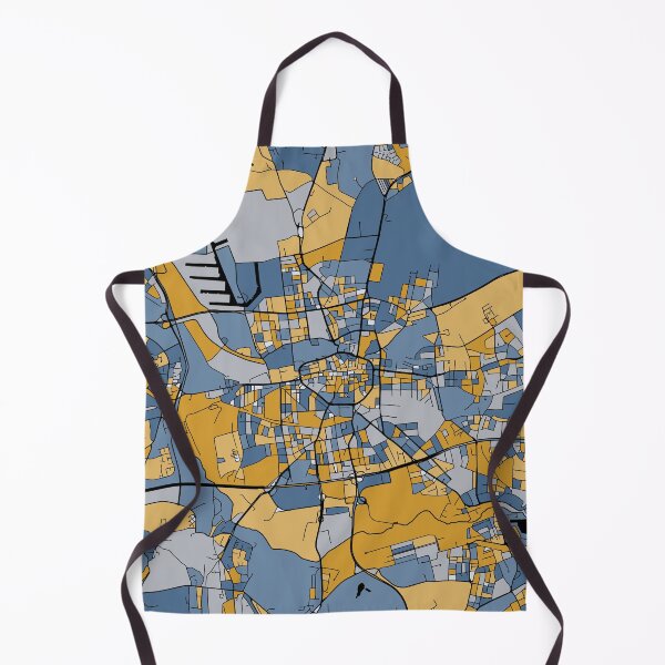 Item preview, Dortmund Map Pattern in Blue & Gold designed and sold by PatternMaps.