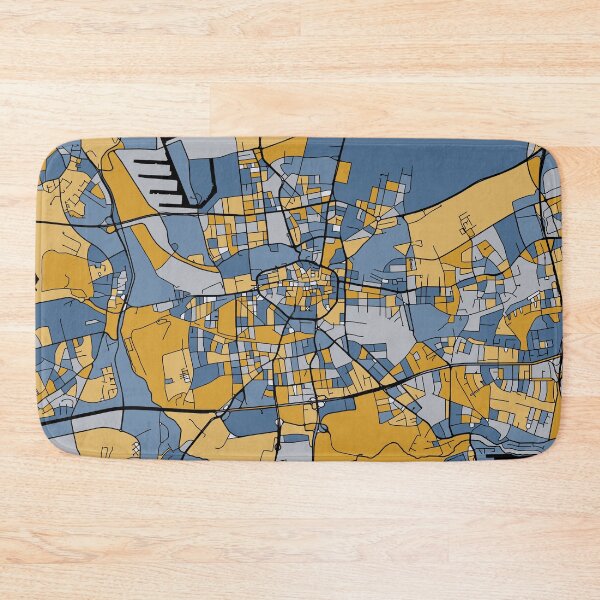 Item preview, Dortmund Map Pattern in Blue & Gold designed and sold by PatternMaps.
