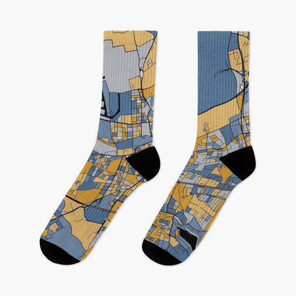 Item preview, Dortmund Map Pattern in Blue & Gold designed and sold by PatternMaps.