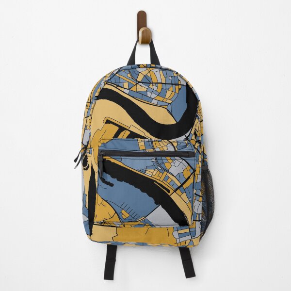 Item preview, Dusseldorf Map Pattern in Blue & Gold designed and sold by PatternMaps.