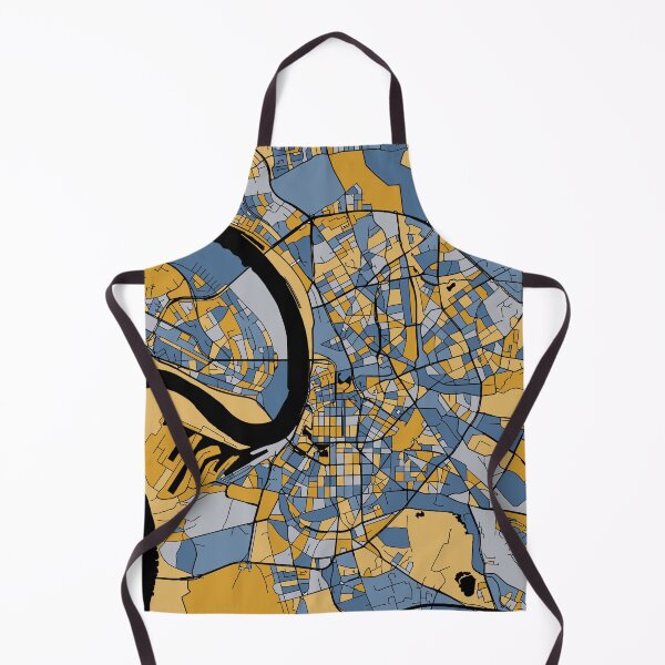 Item preview, Dusseldorf Map Pattern in Blue & Gold designed and sold by PatternMaps.