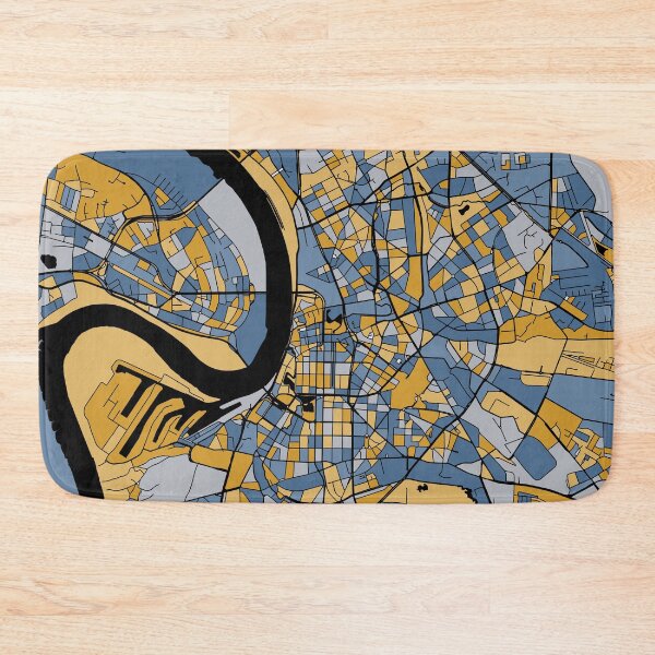 Item preview, Dusseldorf Map Pattern in Blue & Gold designed and sold by PatternMaps.