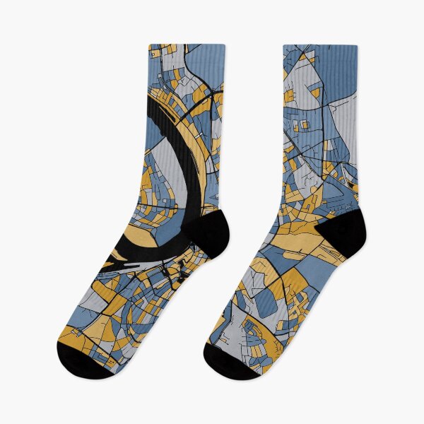 Item preview, Dusseldorf Map Pattern in Blue & Gold designed and sold by PatternMaps.