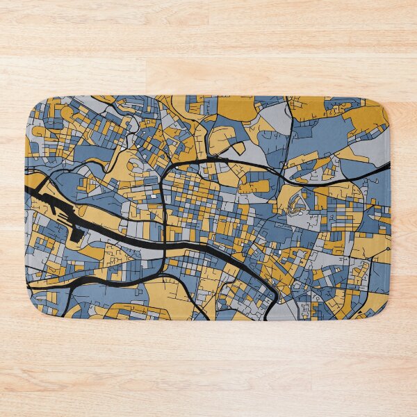 Item preview, Glasgow Map Pattern in Blue & Gold designed and sold by PatternMaps.
