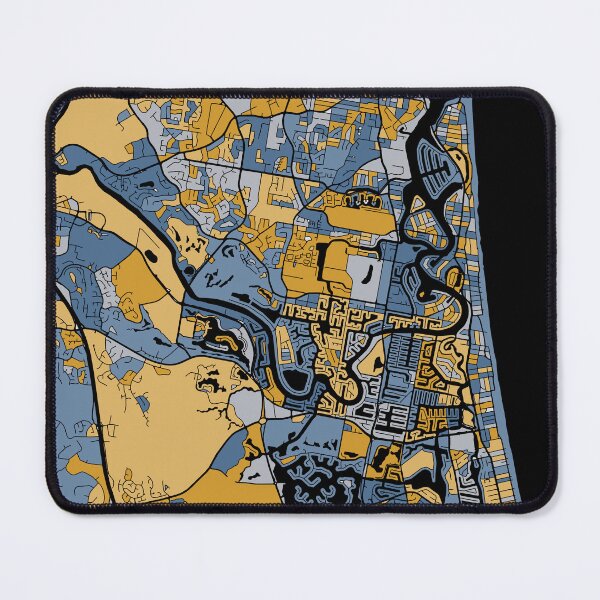 Item preview, Gold Coast Map Pattern in Blue & Gold designed and sold by PatternMaps.
