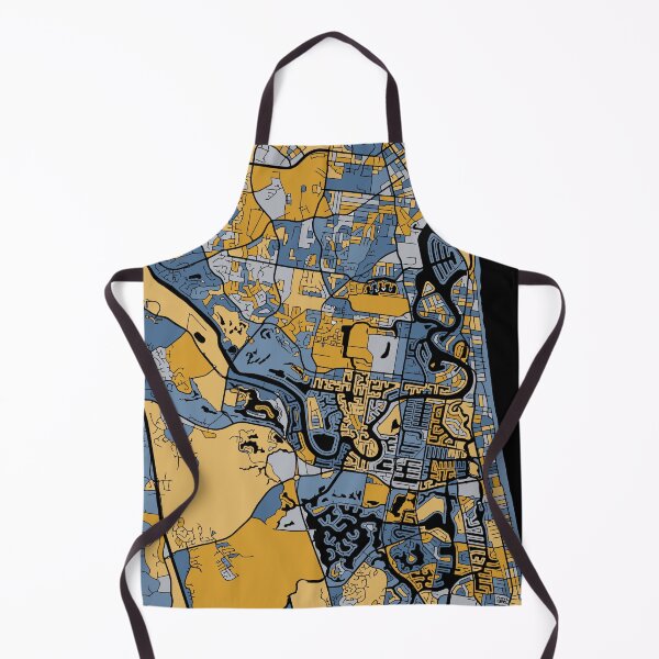 Item preview, Gold Coast Map Pattern in Blue & Gold designed and sold by PatternMaps.