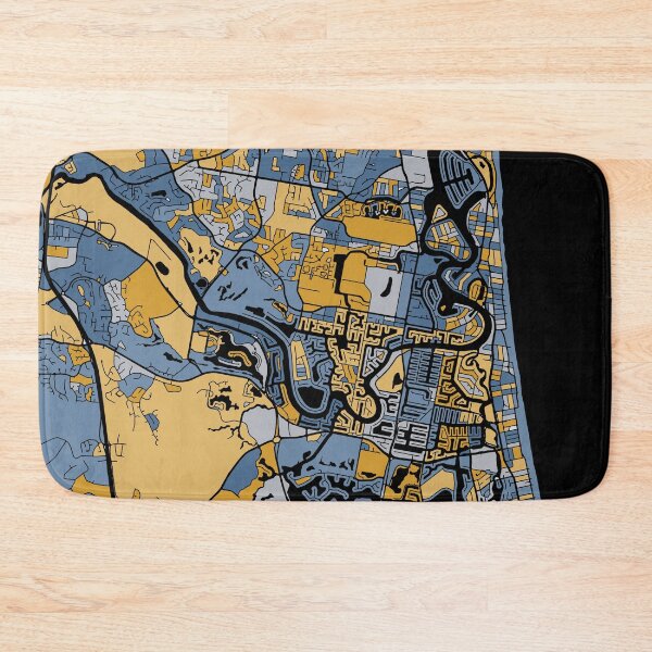 Item preview, Gold Coast Map Pattern in Blue & Gold designed and sold by PatternMaps.