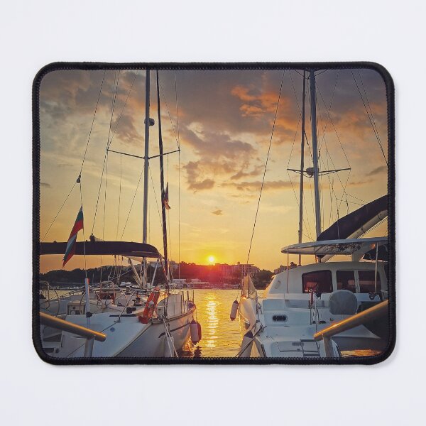 Item preview, Sunset scene at the harbor designed and sold by psychoshadow.