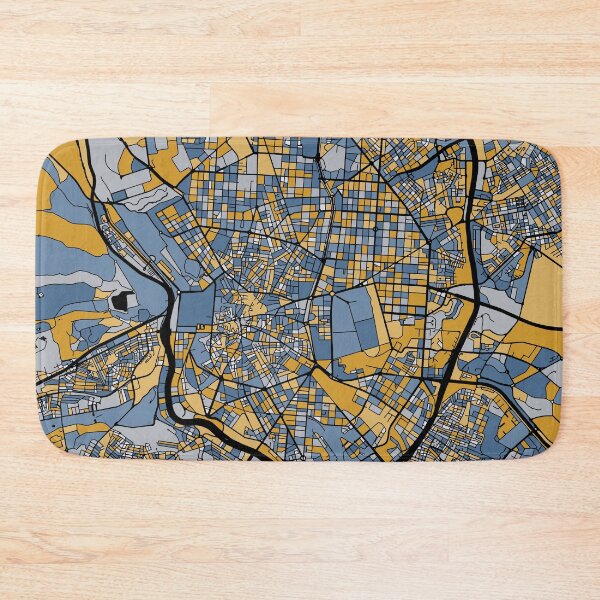 Item preview, Madrid Map Pattern in Blue & Gold designed and sold by PatternMaps.