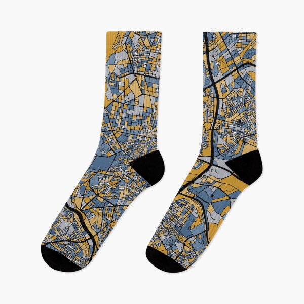 Item preview, Madrid Map Pattern in Blue & Gold designed and sold by PatternMaps.