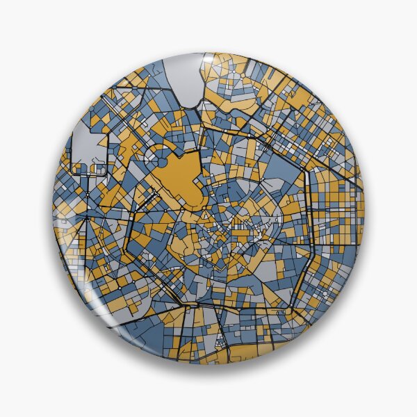 Item preview, Milan Map Pattern in Blue & Gold designed and sold by PatternMaps.