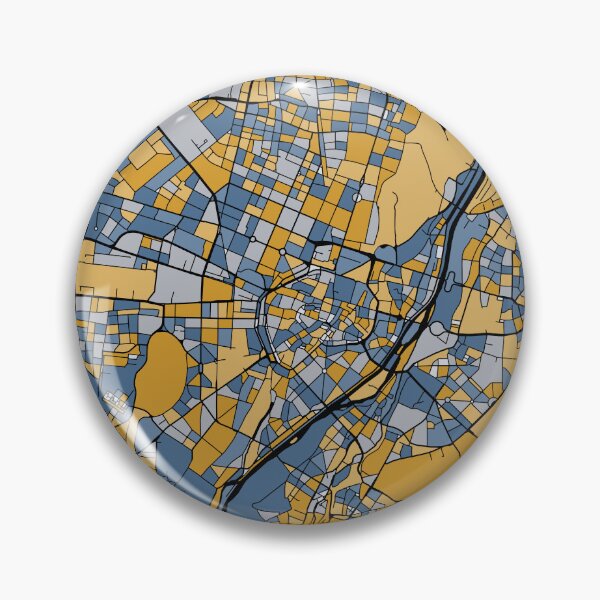 Item preview, Munich Map Pattern in Blue & Gold designed and sold by PatternMaps.