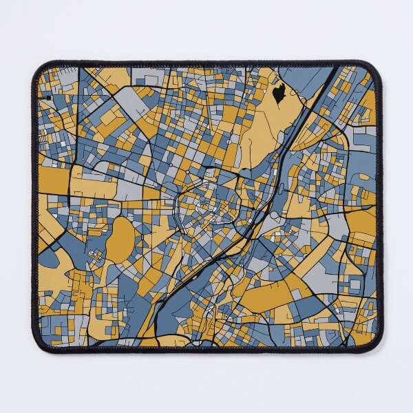 Item preview, Munich Map Pattern in Blue & Gold designed and sold by PatternMaps.