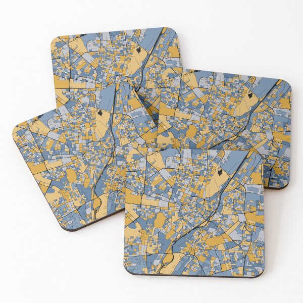 Item preview, Munich Map Pattern in Blue & Gold designed and sold by PatternMaps.