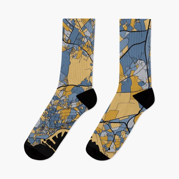Item preview, Naples Map Pattern in Blue & Gold designed and sold by PatternMaps.