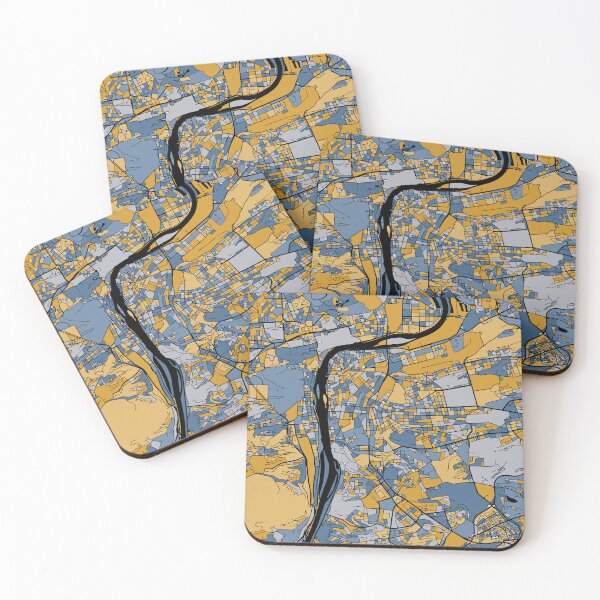 Item preview, Prague Map Pattern in Blue & Gold designed and sold by PatternMaps.