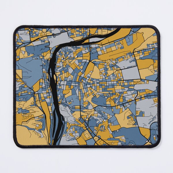 Item preview, Prague Map Pattern in Blue & Gold designed and sold by PatternMaps.