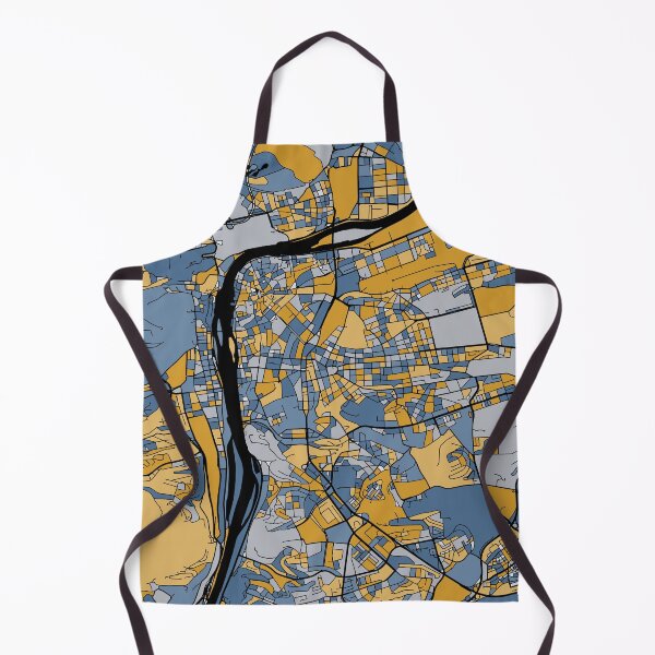 Item preview, Prague Map Pattern in Blue & Gold designed and sold by PatternMaps.