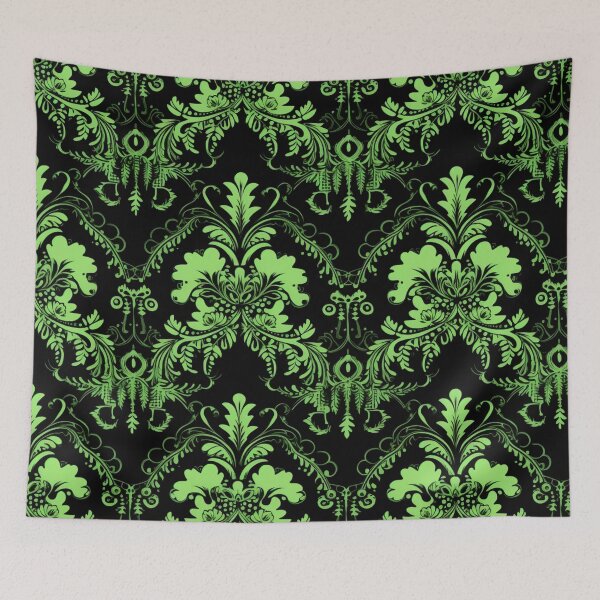 Artikelvorschau, Buntes Fantasiemuster schwarz grün Ornamente Spitze entworfen und verkauft von G-M-Designs.