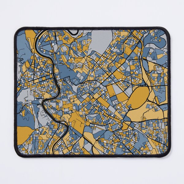 Item preview, Rome Map Pattern in Blue & Gold designed and sold by PatternMaps.
