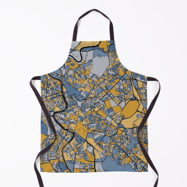 Item preview, Rome Map Pattern in Blue & Gold designed and sold by PatternMaps.
