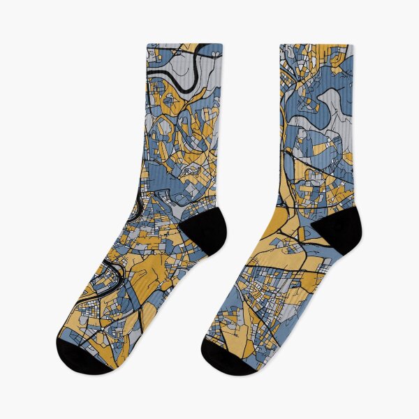Item preview, Rome Map Pattern in Blue & Gold designed and sold by PatternMaps.