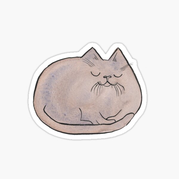 Sleepy Kitty Lump Sticker