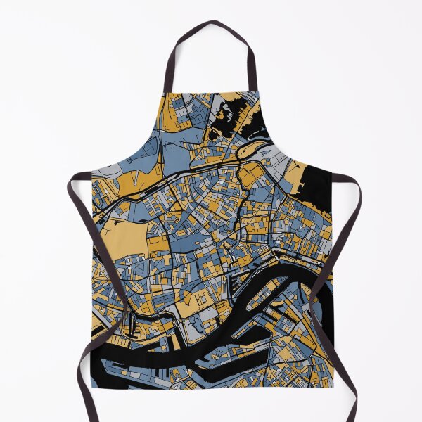 Item preview, Rotterdam Map Pattern in Blue & Gold designed and sold by PatternMaps.