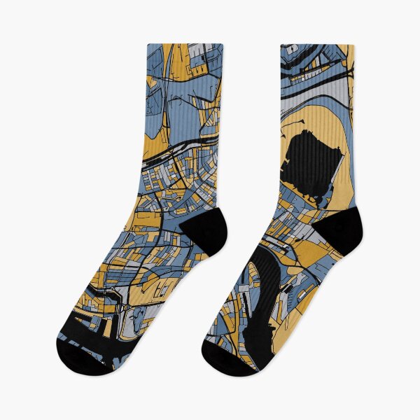 Item preview, Rotterdam Map Pattern in Blue & Gold designed and sold by PatternMaps.