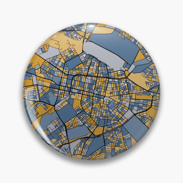 Item preview, Sofia Map Pattern in Blue & Gold designed and sold by PatternMaps.
