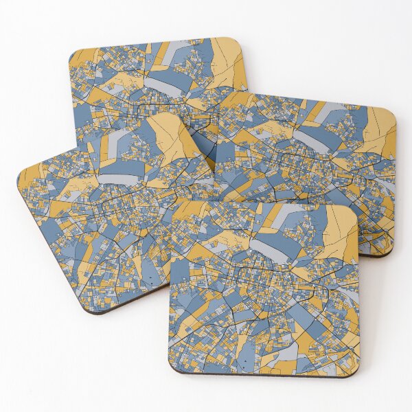 Item preview, Sofia Map Pattern in Blue & Gold designed and sold by PatternMaps.
