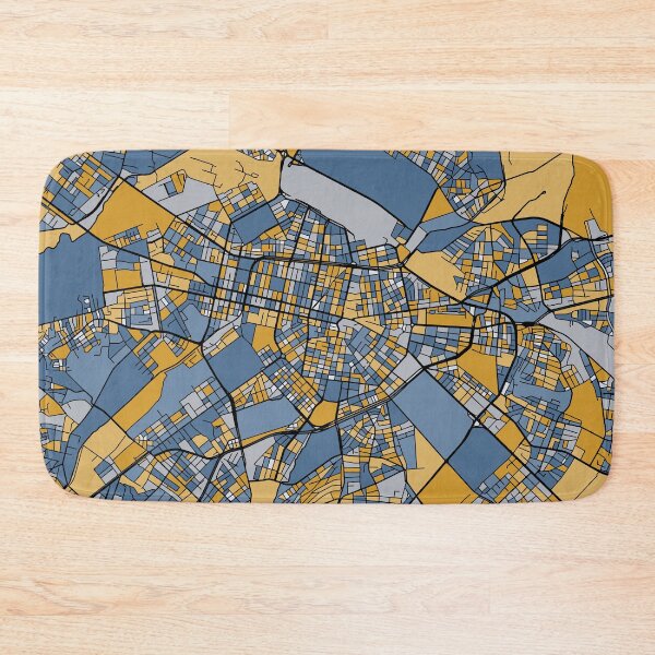 Item preview, Sofia Map Pattern in Blue & Gold designed and sold by PatternMaps.