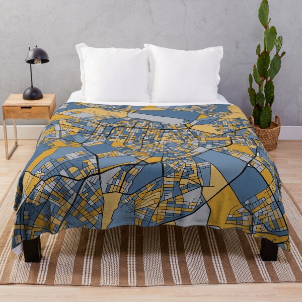 Item preview, Sofia Map Pattern in Blue & Gold designed and sold by PatternMaps.