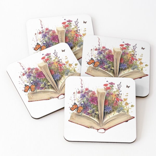Item preview, Watercolor open book with flowers designed and sold by BartekDesigne.