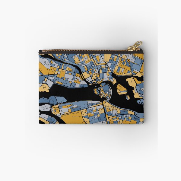 Item preview, Stockholm Map Pattern in Blue & Gold designed and sold by PatternMaps.