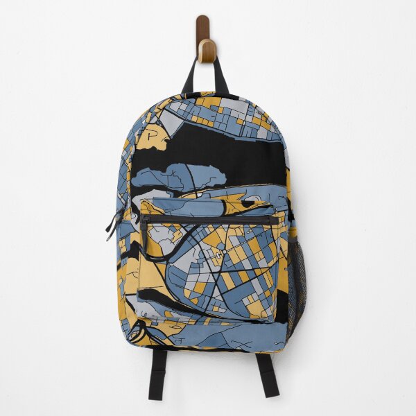 Item preview, Stockholm Map Pattern in Blue & Gold designed and sold by PatternMaps.