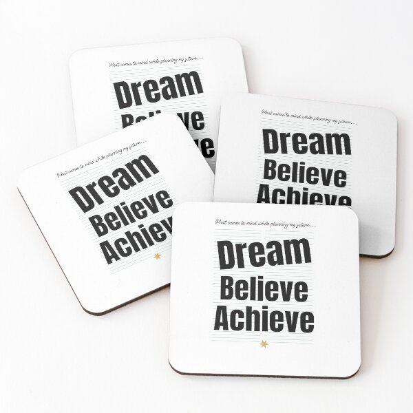 Artikelvorschau, Dream Believe Achieve Motivationszitat entworfen und verkauft von crazydotdesigns.
