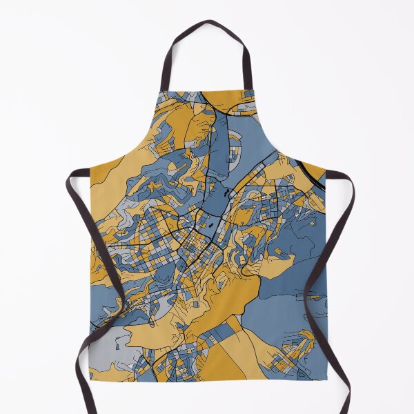 Item preview, Stuttgart Map Pattern in Blue & Gold designed and sold by PatternMaps.