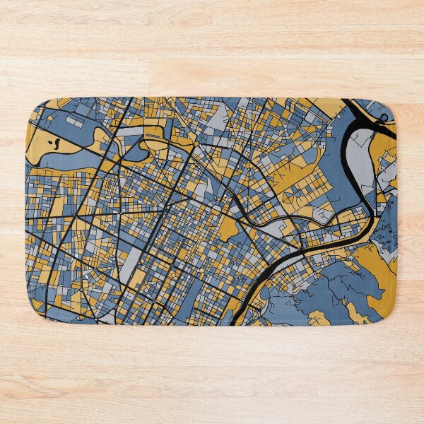 Item preview, Turin Map Pattern in Blue & Gold designed and sold by PatternMaps.